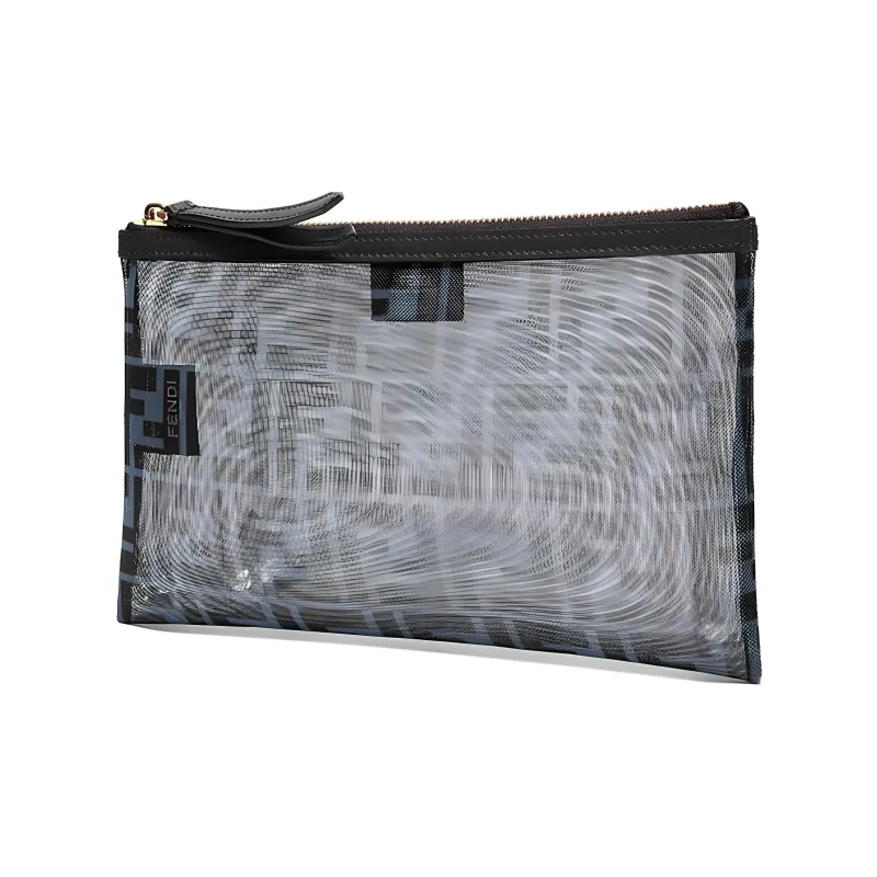 FENDI Fabric Toiletry Bag Small Size Women's Blue-1
