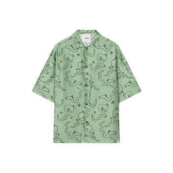 NANUSHKA SS24 Year Of The Dragon Collection Shirt Unisex Green