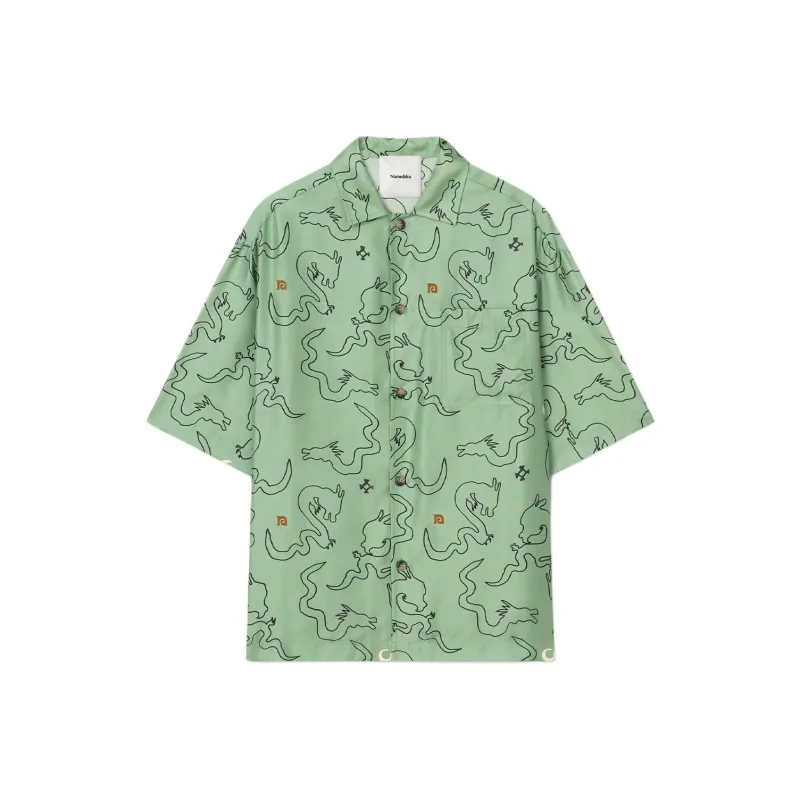 NANUSHKA SS24 Year Of The Dragon Collection Shirt Unisex Green-0