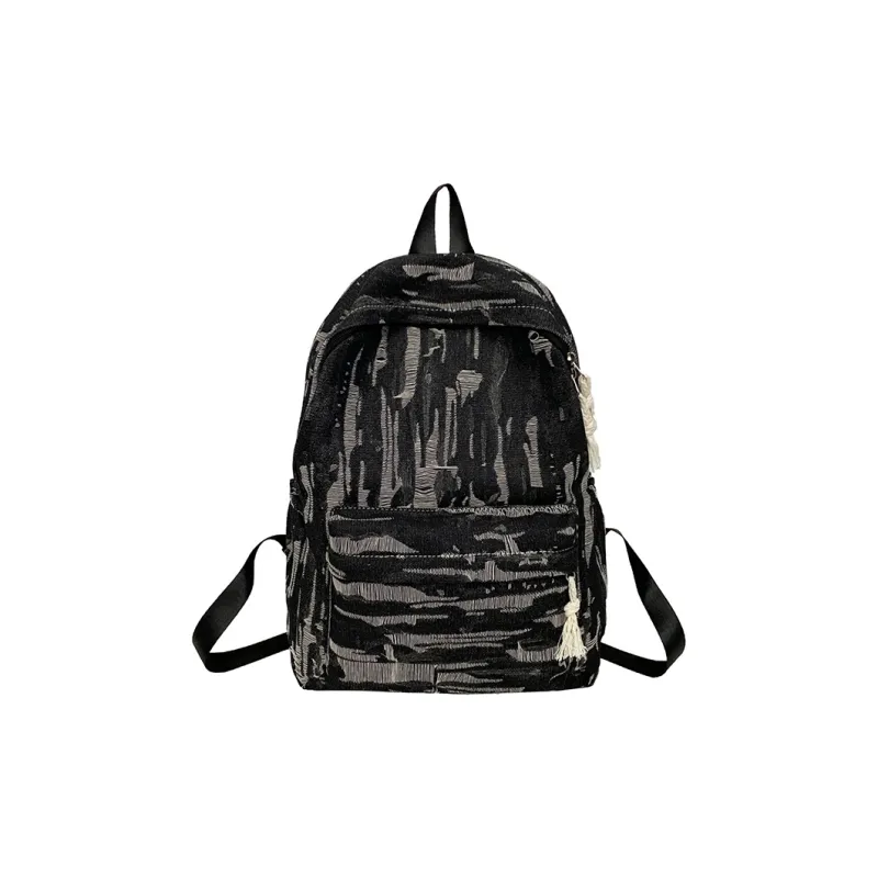 SEVENMOONS Denim Backpack Unisex Light Blue/Black/Dark Blue-3