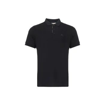 Burberry Buttoned Short Sleeve Polo Shirt Men Black