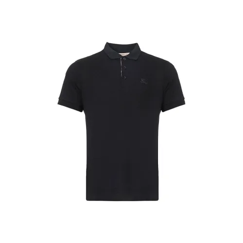 Burberry Buttoned Short Sleeve Polo Shirt Men Black
