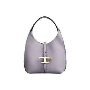 TOD'S T Timeless Calfskin One Shoulder Handbag Medium Size Women's Purple