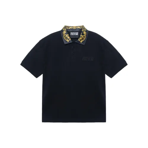 VERSACE JEANS COUTURE Polo Shirts Men Black