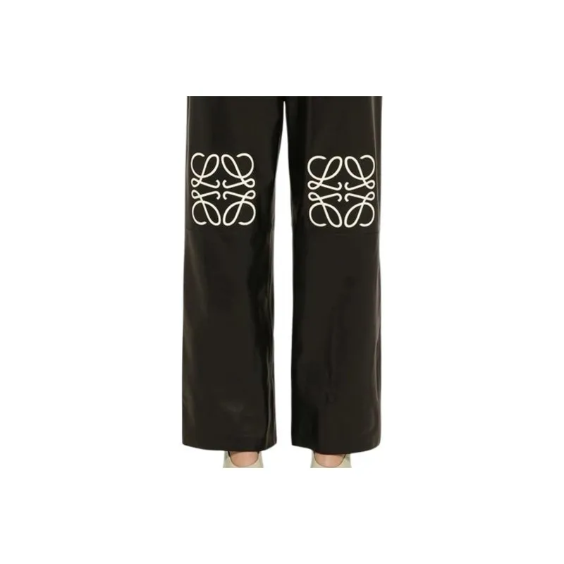 LOEWE Leather Pants Women's Black-3