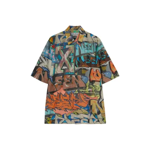 OFF WHITE Graffiti Print Short Sleeve Shirt
