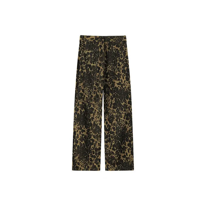 LESS BEARS Jeans Unisex Leopard Print-1