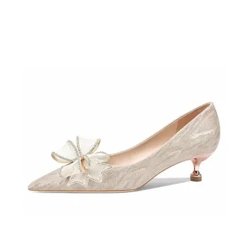Take The Qin Slim Heel High Heels Women's Champagne Gold Gift Box Set