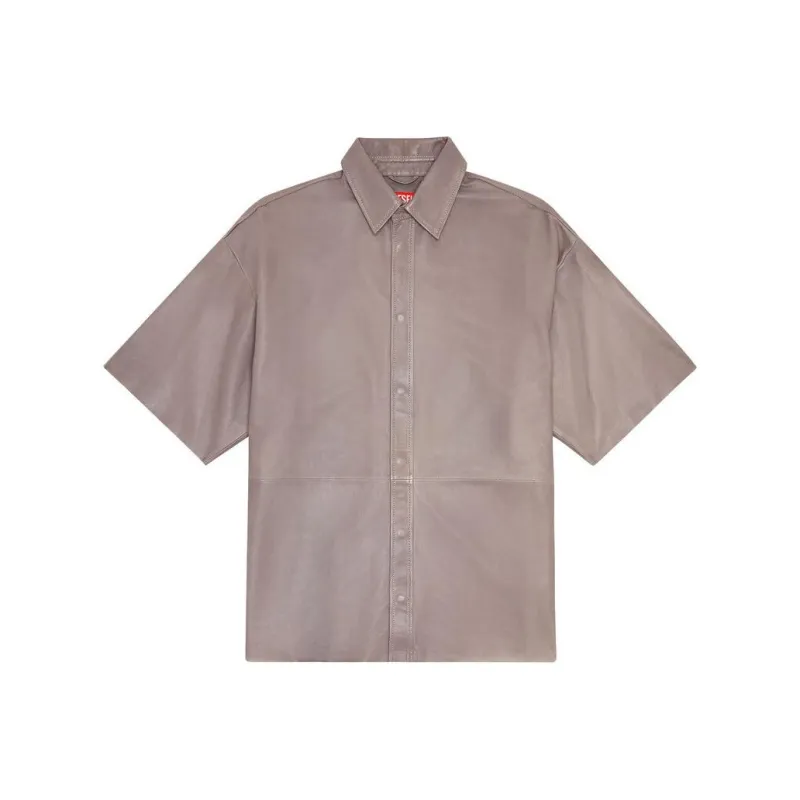 DIESEL S EMIN LTH Leather Shirt-0