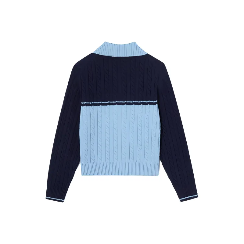 LACOSTE Sweater Women's Light Blue/navy Blue-1