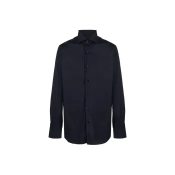 BARBA Long Sleeved Straight Hem Shirt