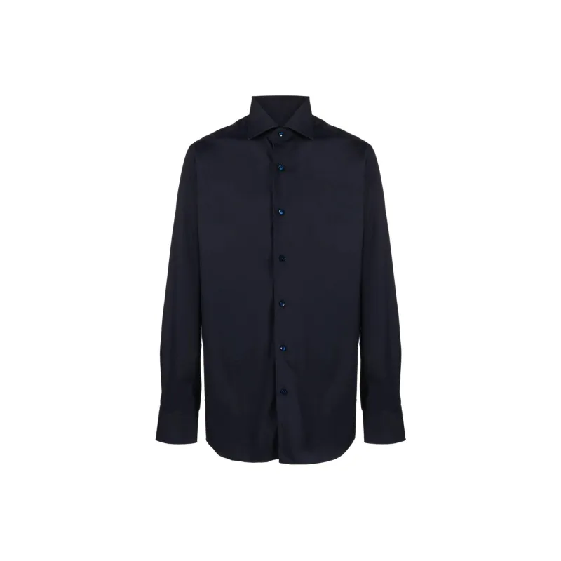 BARBA Long Sleeved Straight Hem Shirt-0