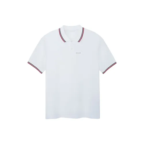 PRADA Men's Logo Patch Polo Shirt White