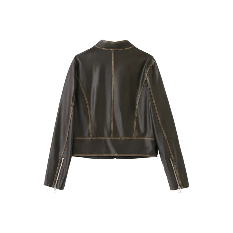 Yi Mengyuan Leather Jacket Women's-3