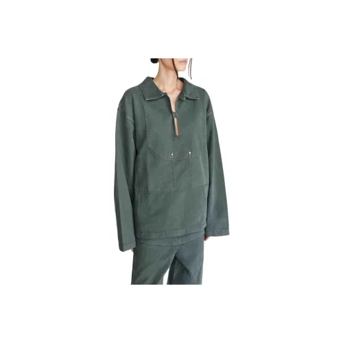 DION LEE SS24 RIVETED PULLOVER SHIRT Sweatshirt Unisex Washed Mercury/Water Silver