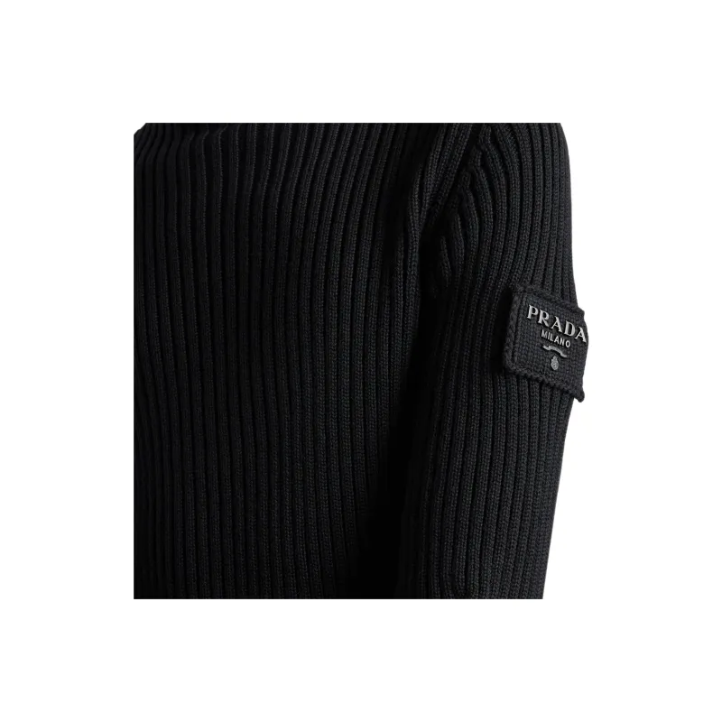 PRADA Zip Up High Neck Cardigan-4