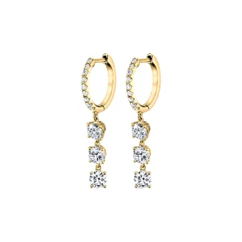 Anita Ko 18K Yellow Gold Diamond Drop Huggie Earrings