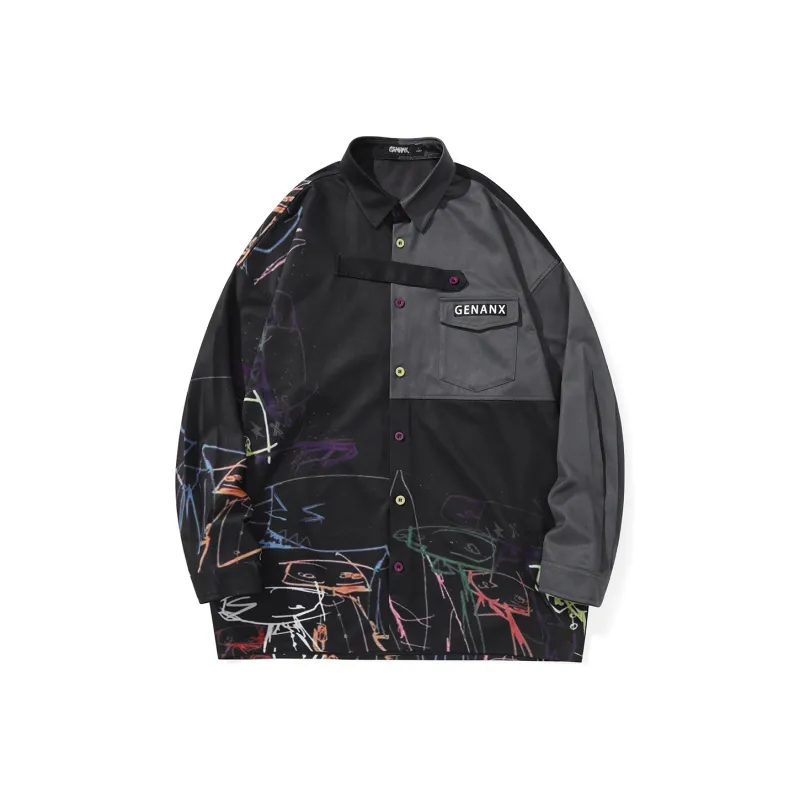 GENANX Shirts Unisex Black Gray Color-0