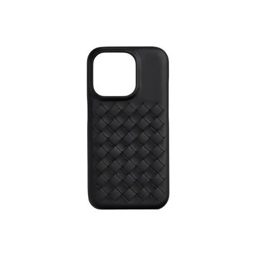 Bottega Veneta Cow Leather Material Intrecciato Piccolo Woven Phone Cases Compatibility With IPhone 16 Pro Solid Color