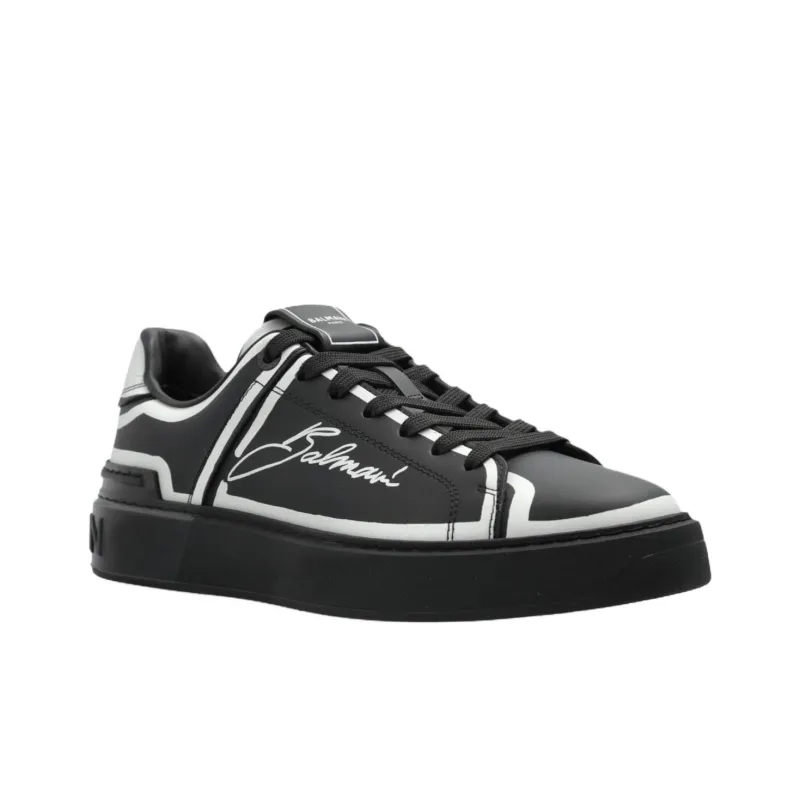 BALMAIN Low Top Skateboard Shoes Women's Black-1