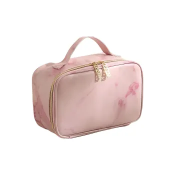 Boniu PU Makeup Bag Unisex Pink/Black/White