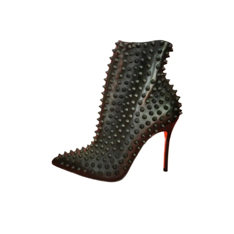 CL LUBOTING Snakilta Ankle Boots 10cm Women's Black-0