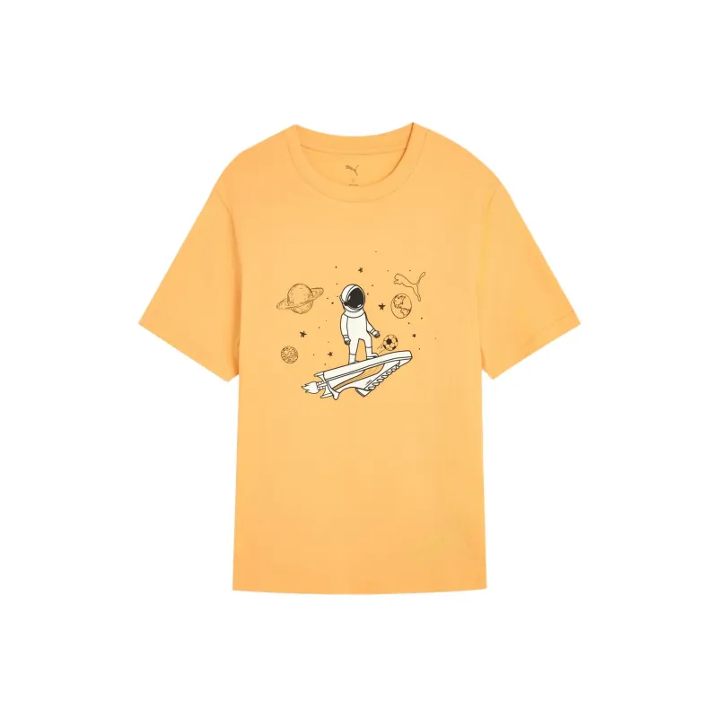 PUMA Basic GRAPHICS SS25 T Shirt Men's Apricot Yellow 41-0