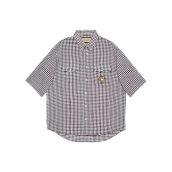GUCCI Shirts Men Blue Red