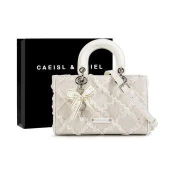 CAEISL&KCIEL Synthetic Leather Handbag Women's Diamond Pattern White