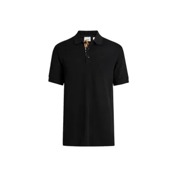 Burberry SS21 Classic Trim Short Sleeve Polo Shirt Black