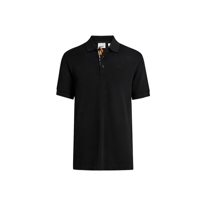Burberry SS21 Classic Trim Short Sleeve Polo Shirt Black-0