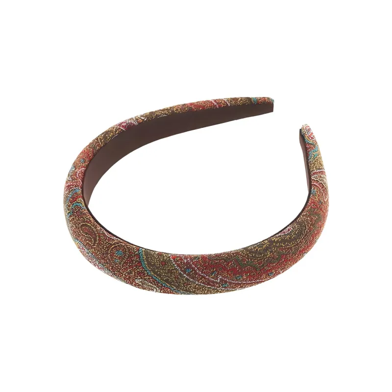 ETRO Fabric Sweater Headbands Women's Brown-3