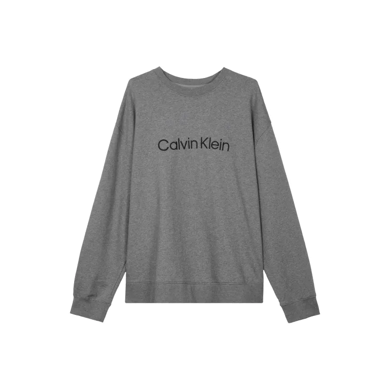 CALVIN KLEIN Sweatshirt Ls Standard Logo Terry Crew Sweatshirt Men's Gray-0