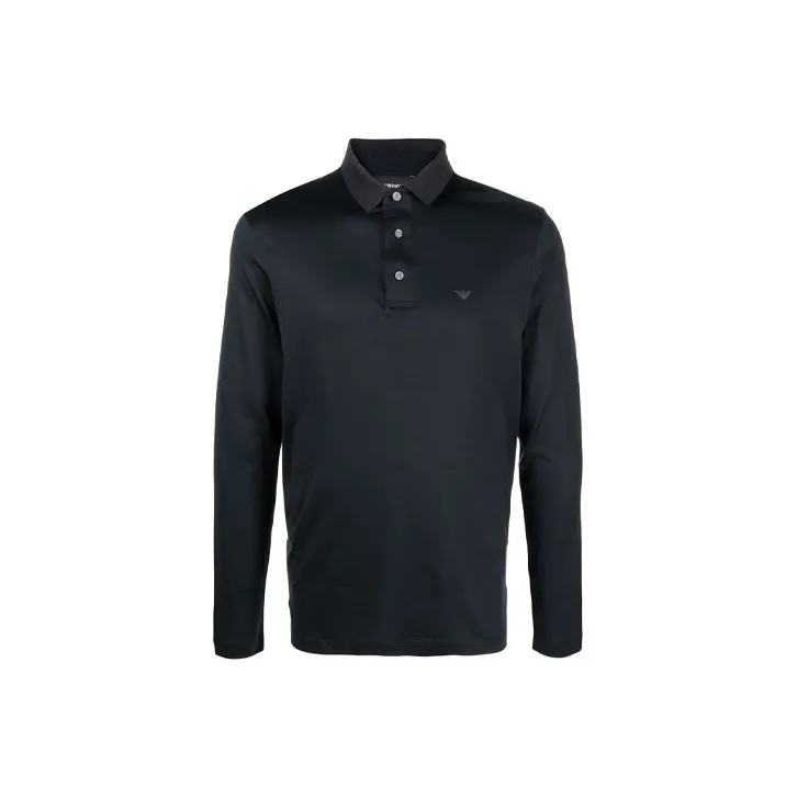 EMPORIO ARMANI Logo Detailed Long Sleeved Polo Shirt-0