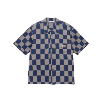 Our Legacy X Stussy OUR LEGACY Collaboration Shirts Men Gray Blue