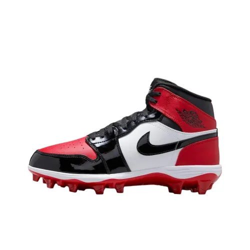 Jordan Air Jordan 1 Anti Slip Wear Resistant Soccer Shoes Men's Red Black