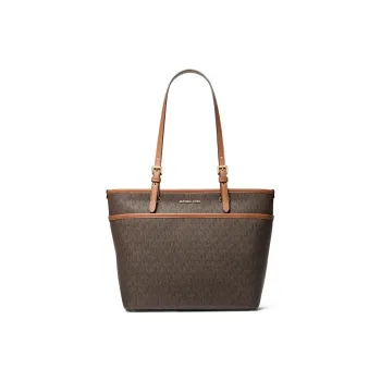 MICHAEL KORS Artificial Leather Tote Bag, Shopping Bag, Shoulder Bag Medium Size Women's Dark Brown & Acorn Brown