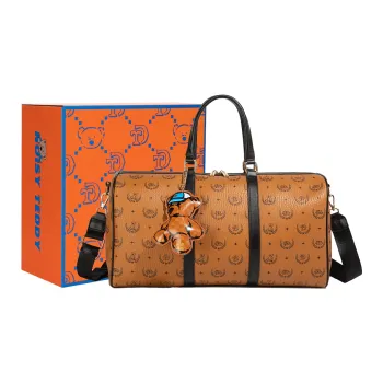 NOISY TEDDY PU Travel Bag, Gym Bag, Handbag Unisex Brown