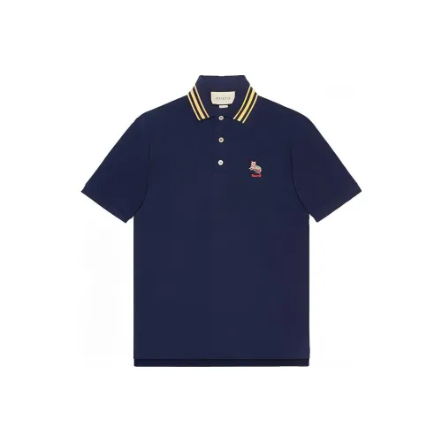 GUCCI Cat Patch Piqué Polo Shirt