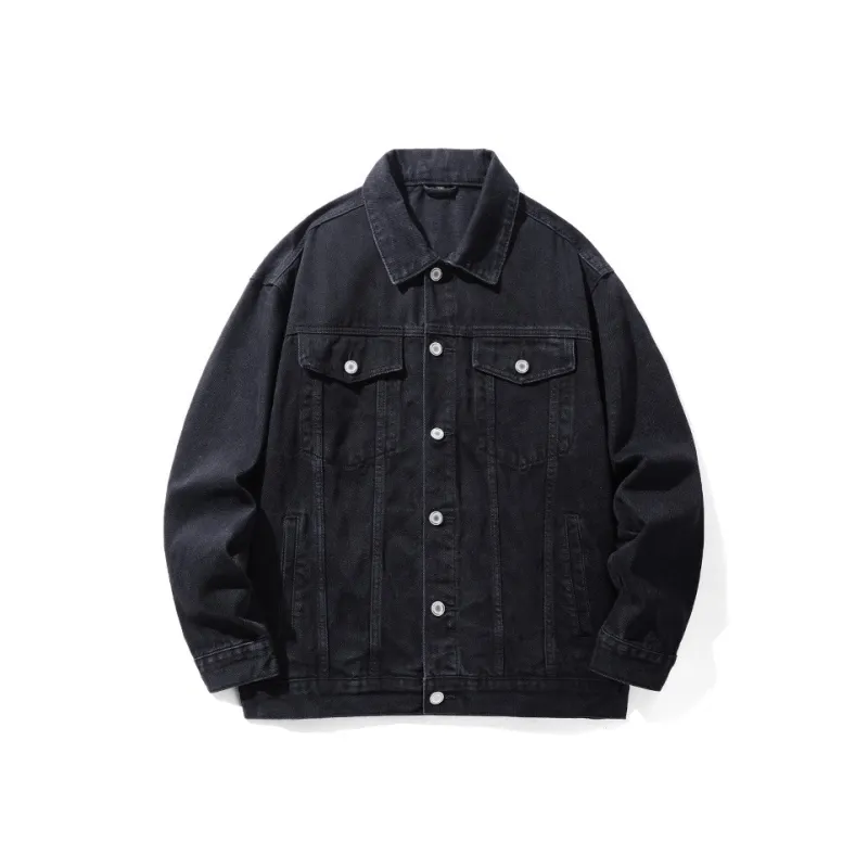 DABAISHA Denim Jacket Men's Black-0