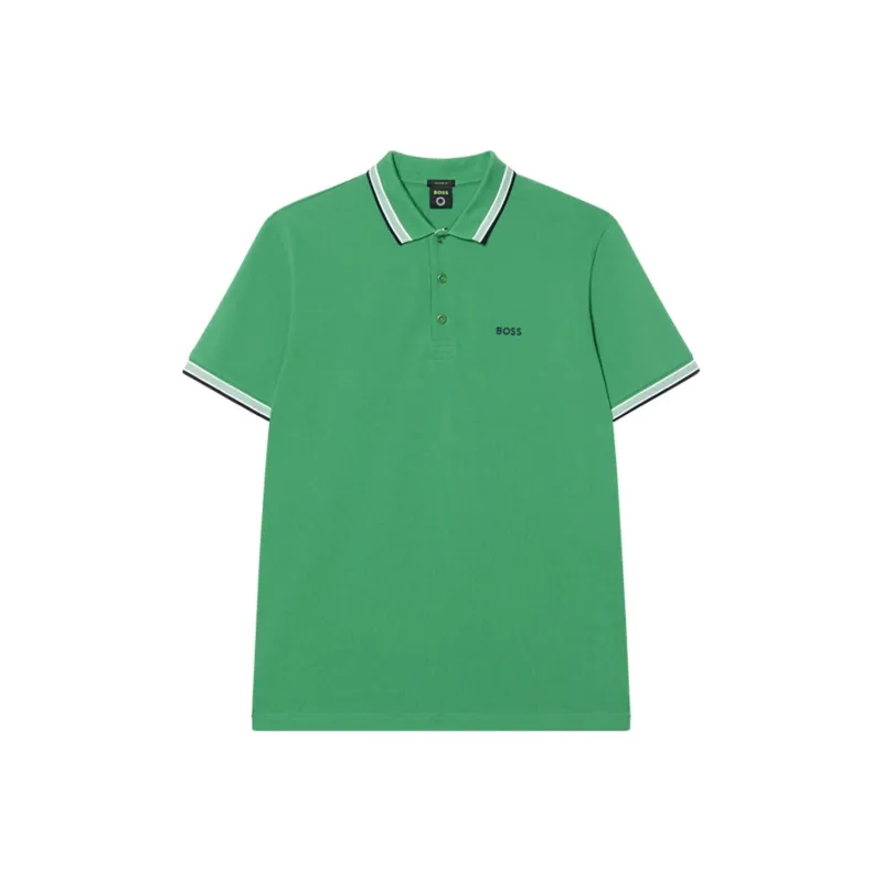 HUGO BOSS Striped Collar Polo Shirt-0