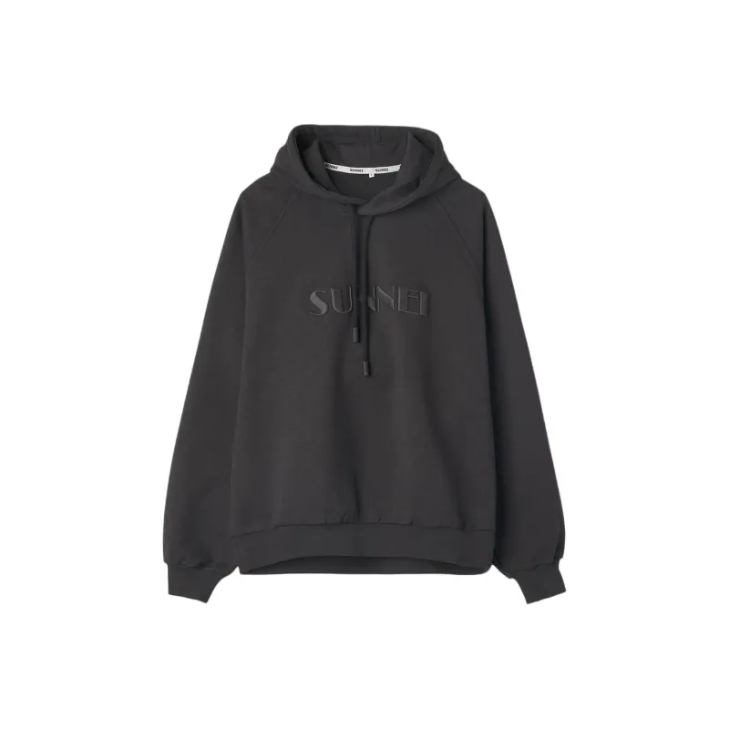 Sunnei Logo Embroidered Drawstring Hoodie-0