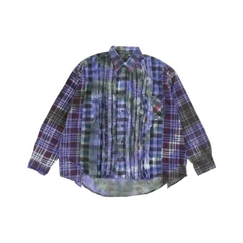 Needles 7 Cuts Zipped Wide/Tie Dye Flannel Shirt