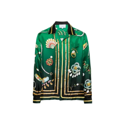 CASABLANCA Cuban Collar Long Sleeve Shirt
