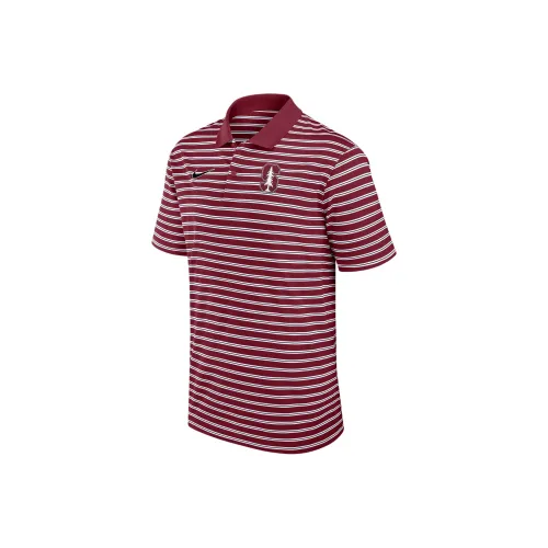 Nike Stanford Cardinal Primetime Victory Striped Men's Nike Dri FIT College Polo