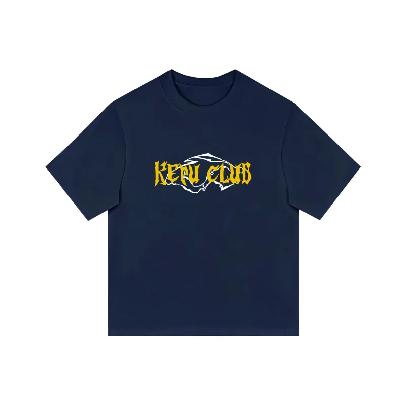 Kepu T Shirt Unisex Navy Blue With Yellow Print-1