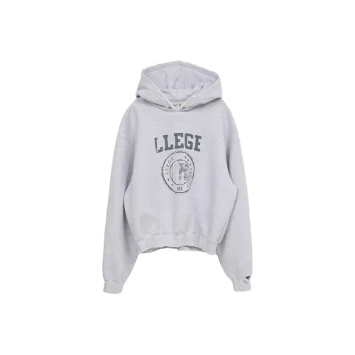 RECTO SS24 LLEGE LOGO DESTROYED HOODIE SWEATSHIRT Sweatshirt Men's Melange Grey/Mixed Color Gray