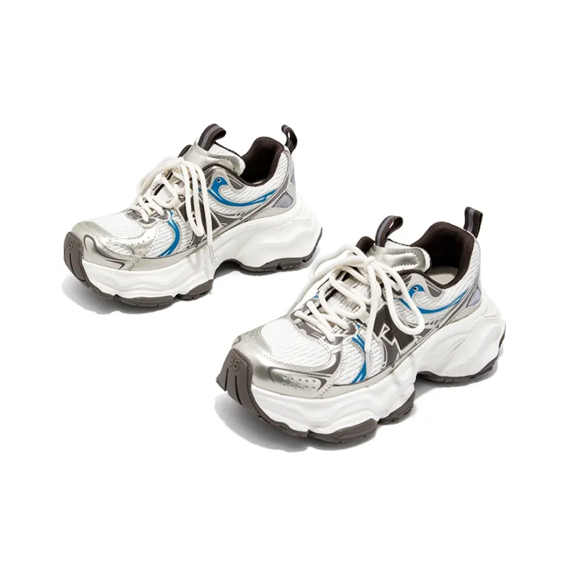 FALLINMISS Nebula Shoe Series Chunky Sneakers Women's Low Top Iron Gray Gunmetal/Space Silver/Dark Gold Blue/Ice Gray White/Morning Gray Yellow/Panda Rice Black/Silver Cloud Pink-13
