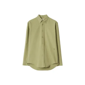 Burberry Logo Embroidered Button Up Shirt