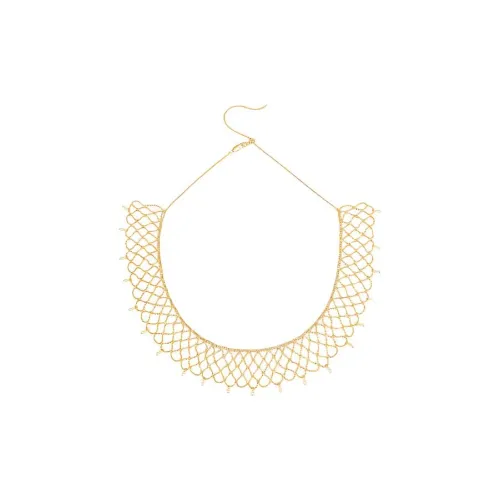Oups! Desert Mystery Collection 18K Gold Elegant Refined, Versatile Gravel Mesh Necklace, Box Women's